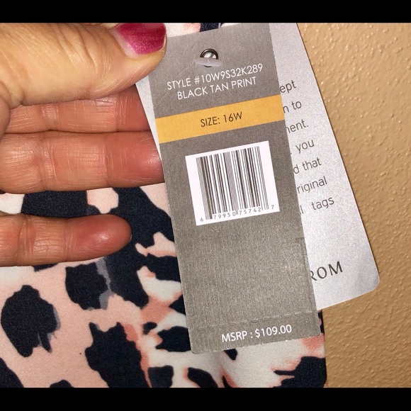 Sharagano size 16W sheath dress bold print NWT - Picture 2 of 6